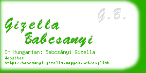 gizella babcsanyi business card