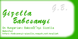 gizella babcsanyi business card